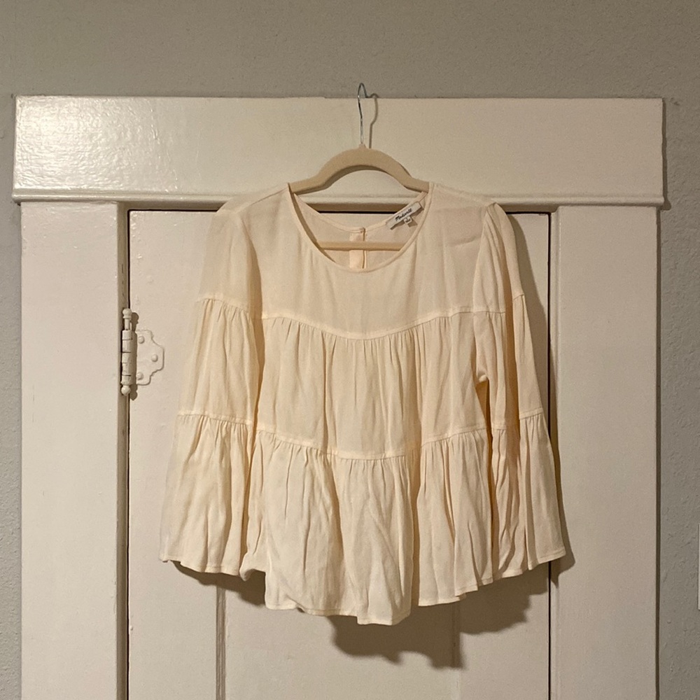 Madewell Tiered 3/4 Sleeve Blouse
